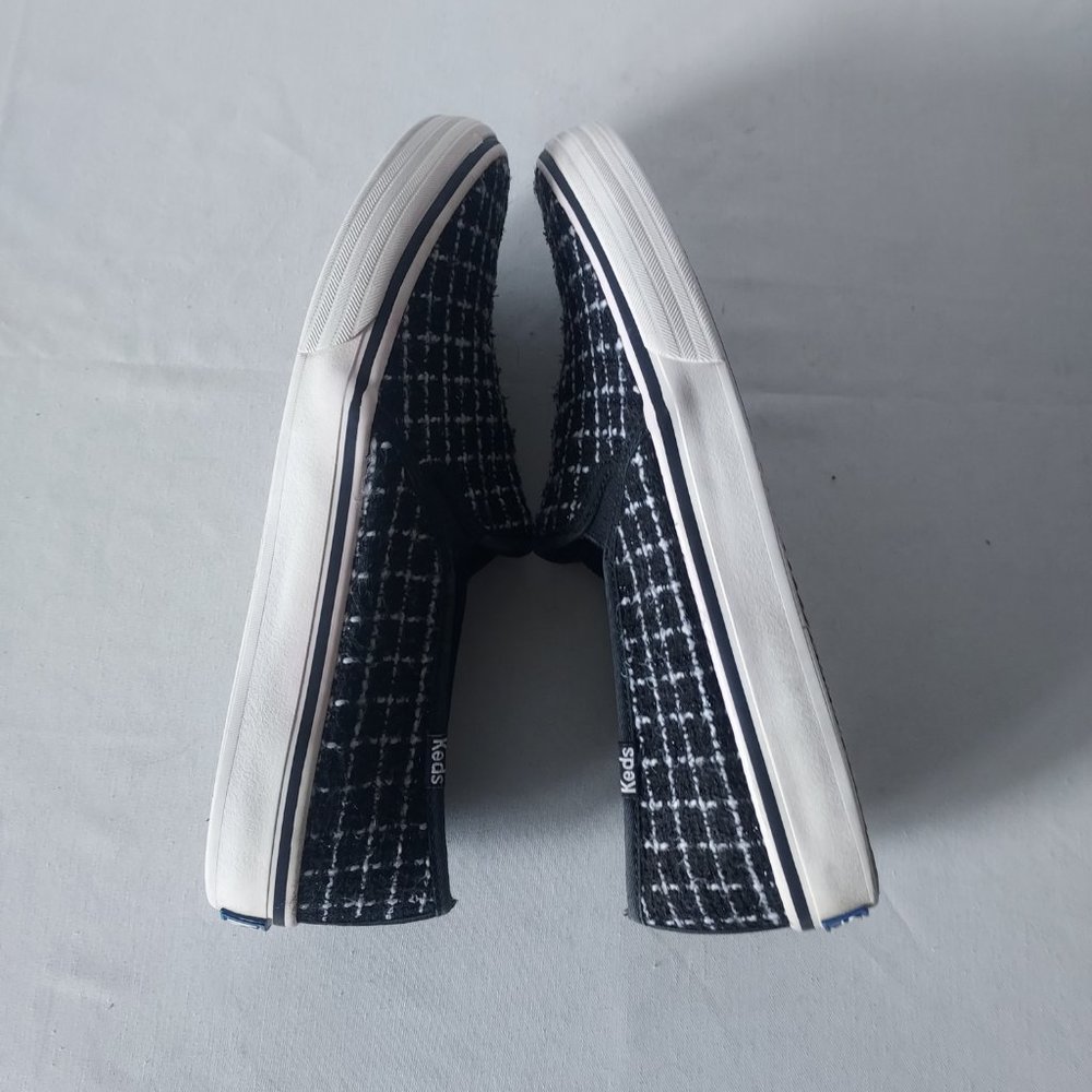 Keds Double Decker Tweed Slip-On Fashion Sneaker Metallic Black Women US8.5 - Picture 7 of 13